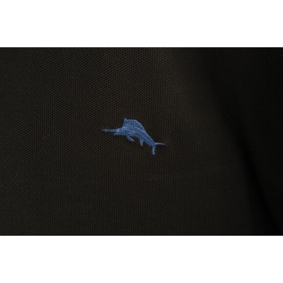 Tommy Bahama Mens XL Faded Supima Cotton Knit Collared Golf Polo Shirt Black - Picture 4 of 14